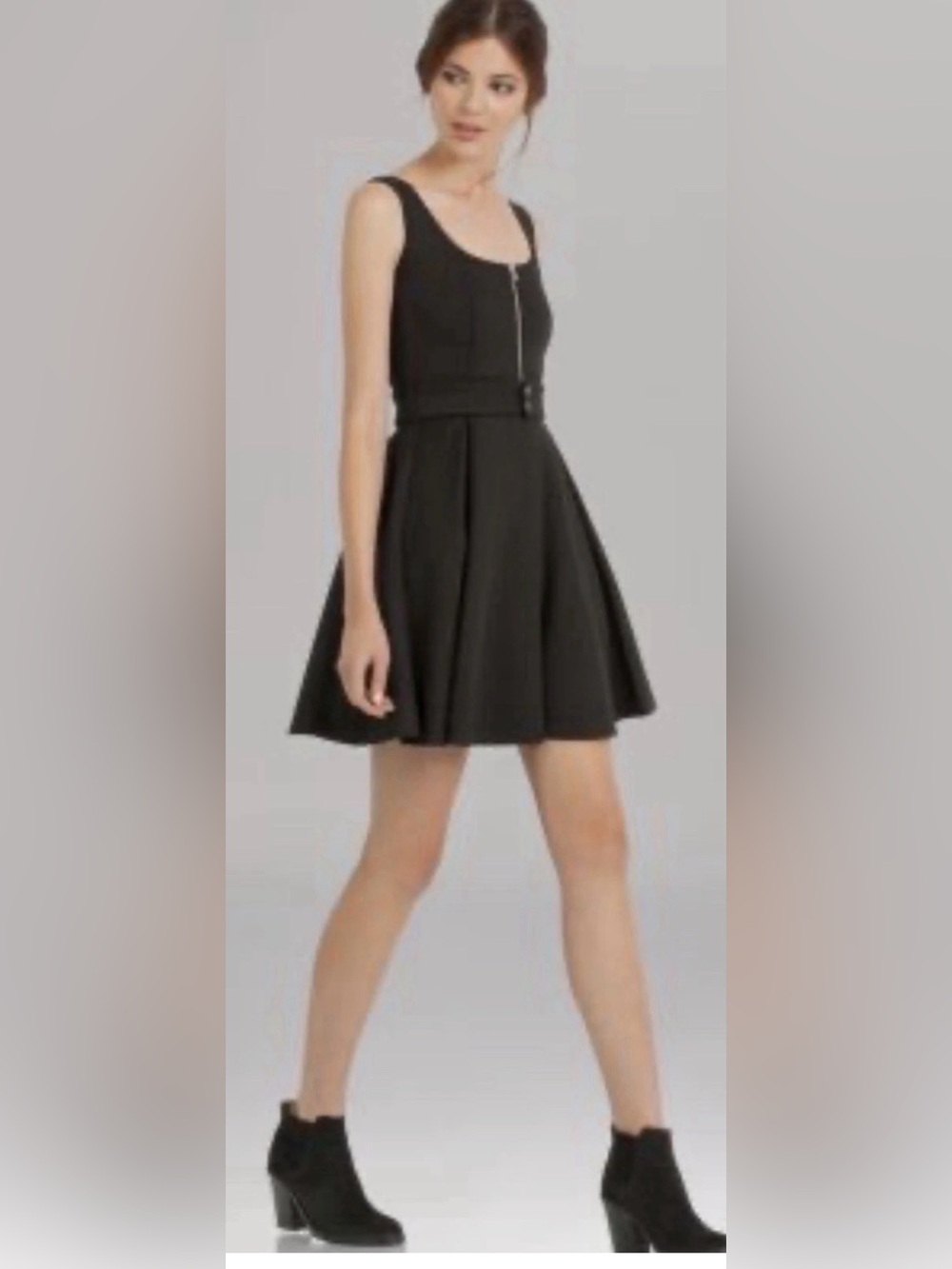 Maje Black Dress Size 2 "Ernestine" Neoprene Netting Short Sleeve Midi NWT $415